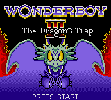 Wonder Boy III the Dragon's Trap title screen for Sega Game Gear